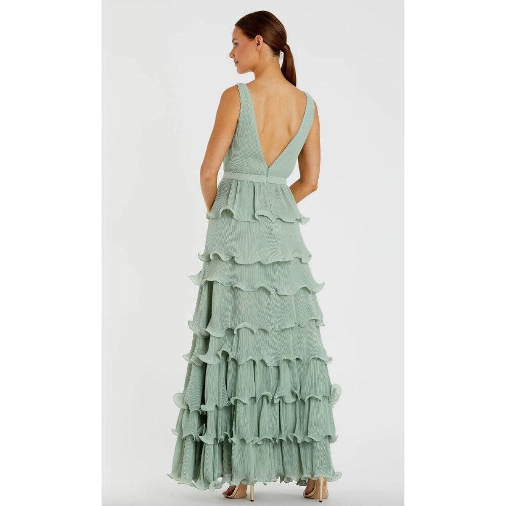 Mac Duggal Mint Green Ruffled Maxi Dress - Picture 2 of 6